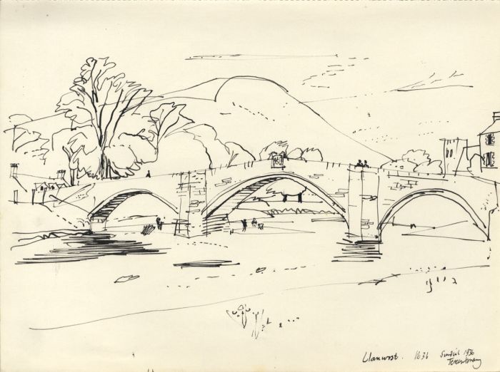 Paul Sharp - Mid 20th Century Pen and Ink Drawing, Llanrwst Bridge