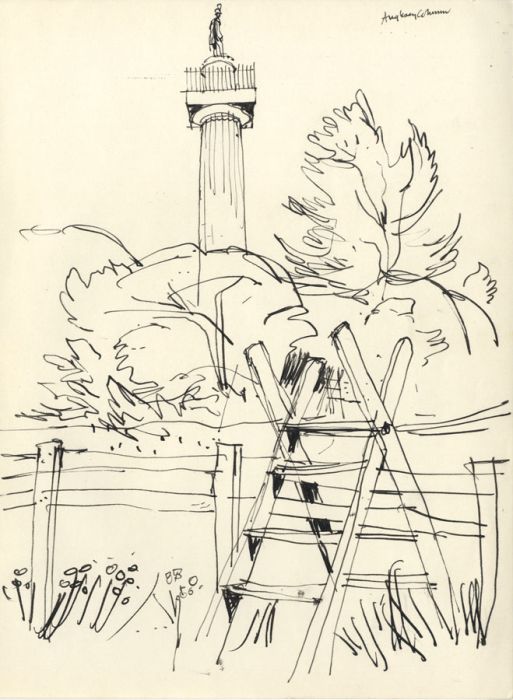 Paul Sharp - Mid 20th Century Pen and Ink Drawing, Anglesey Column
