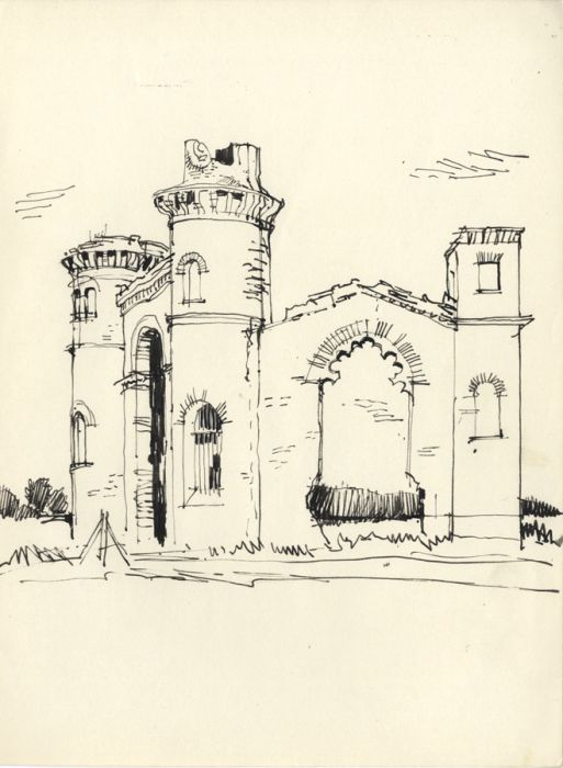 Paul Sharp - Mid 20th Century Pen and Ink Drawing, Folly
