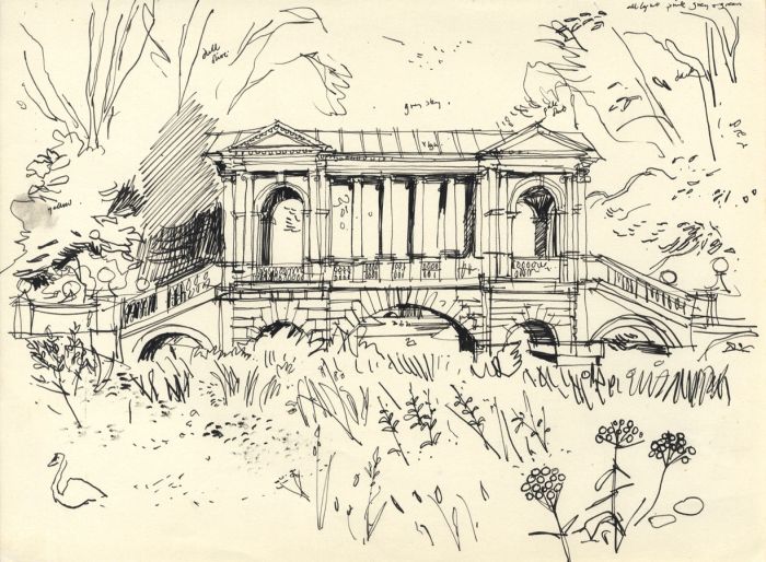 Paul Sharp - Mid 20th Century Pen and Ink Drawing, Wilton House Bridge