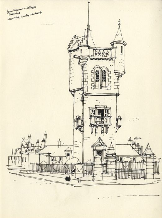 Paul Sharp - Mid 20th Century Pen and Ink Drawing, Burns' Monument, Ayr