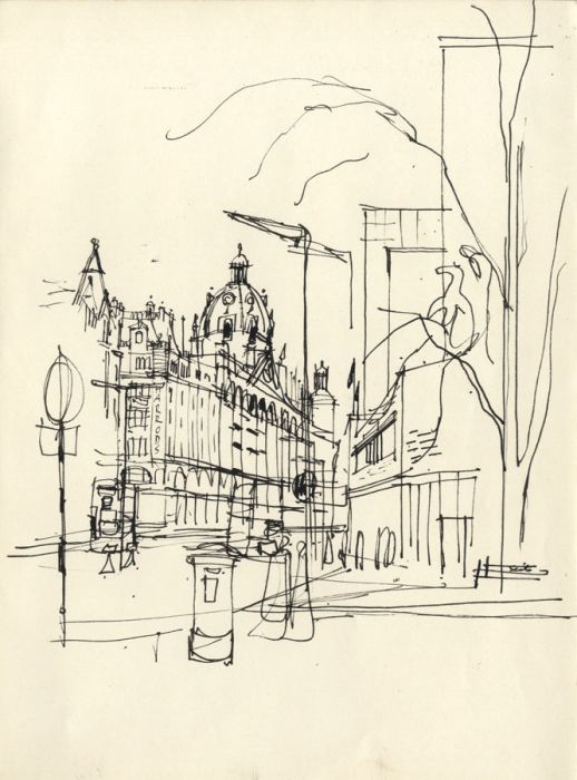 Paul Sharp - Mid 20th Century Pen and Ink Drawing, Harrods