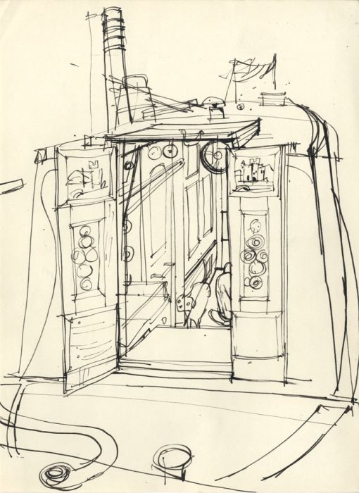 Paul Sharp - Mid 20th Century Pen and Ink Drawing, Cabin