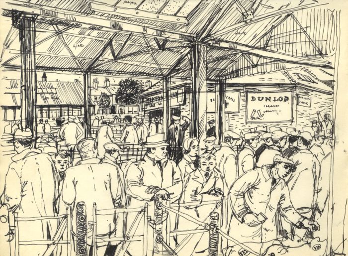 Paul Sharp - Mid 20th Century Pen and Ink Drawings, Market Day