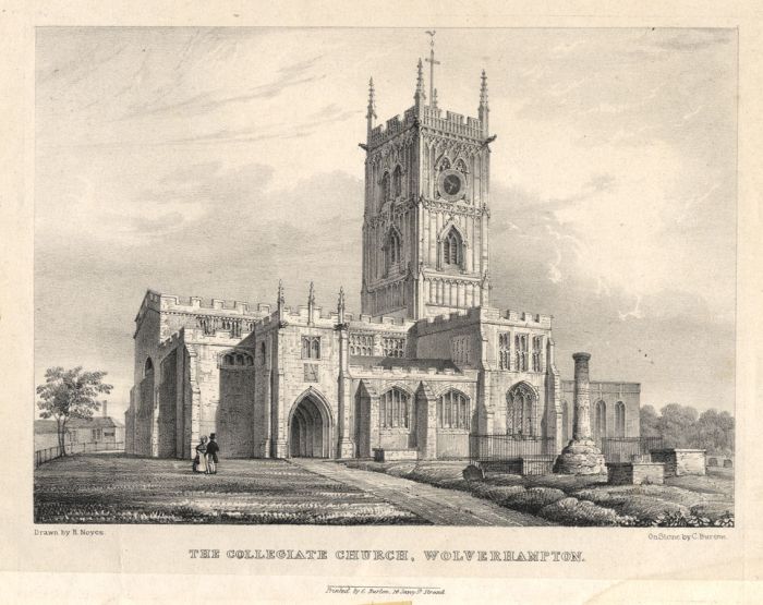 C. Burton - 19th Century Lithograph, The Collegiate Church, Wolverhampton