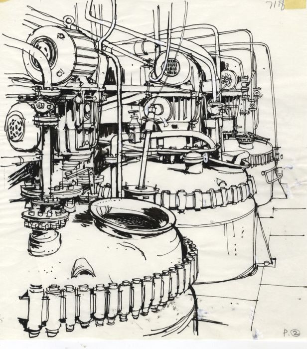 Paul Sharp - Mid 20th Century Pen and Ink Drawing, Refinery