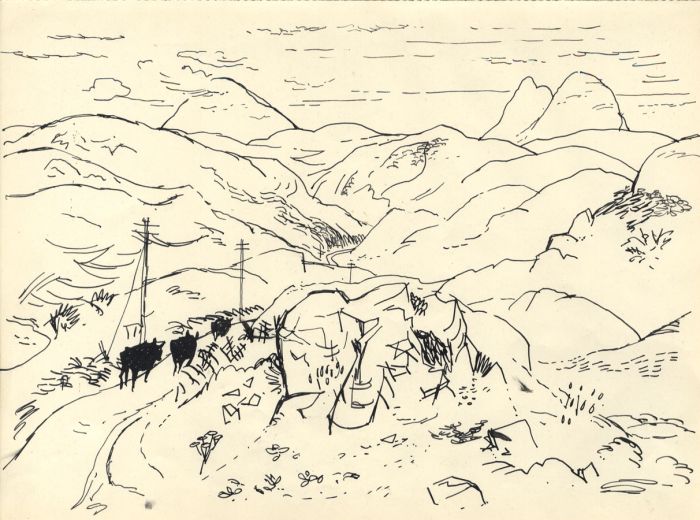 Paul Sharp - Mid 20th Century Pen and Ink Drawing, Rural Scenes