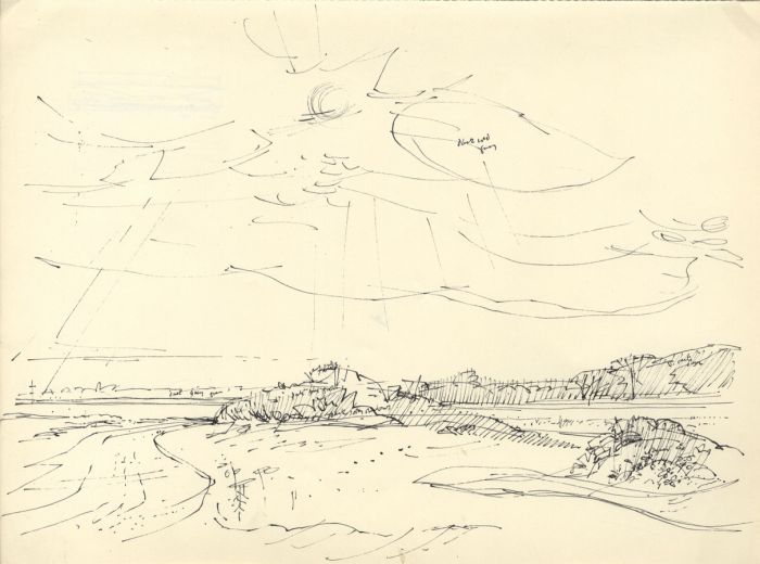 Paul Sharp - Mid 20th Century Pen and Ink Drawing, Rural Landscapes