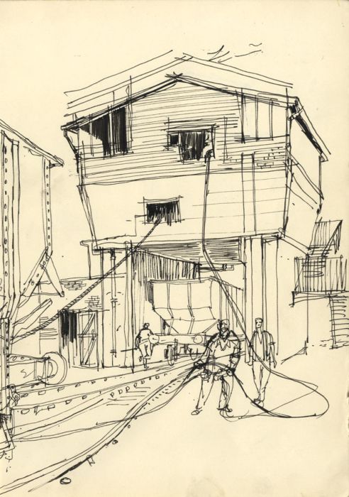 Paul Sharp - Mid 20th Century Pen and Ink Drawing, Marchon Works, Cumbria