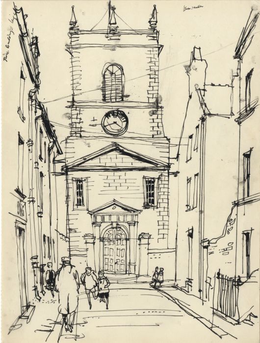 Paul Sharp - Mid 20th Century Pen and Ink Drawing, Asprey of London