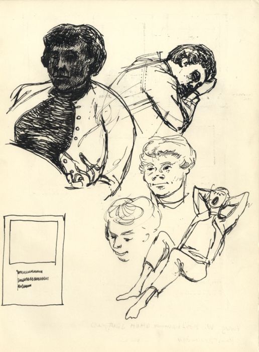 Paul Sharp - Set of Four Mid 20th Century Pen and Ink Portraits