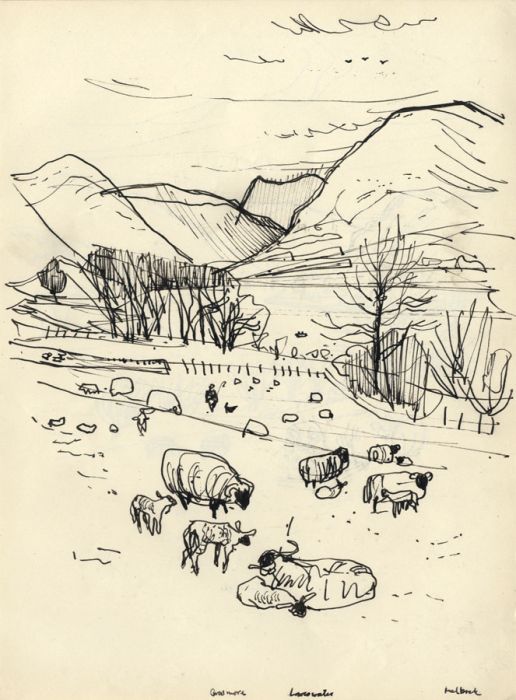 Paul Sharp - Mid 20th Century Pen and Ink Drawing, Lake District Scenes