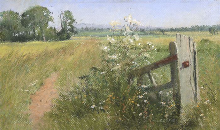 George Rurual Scene George Cutter - Contemporary Pastel, Rural Scene