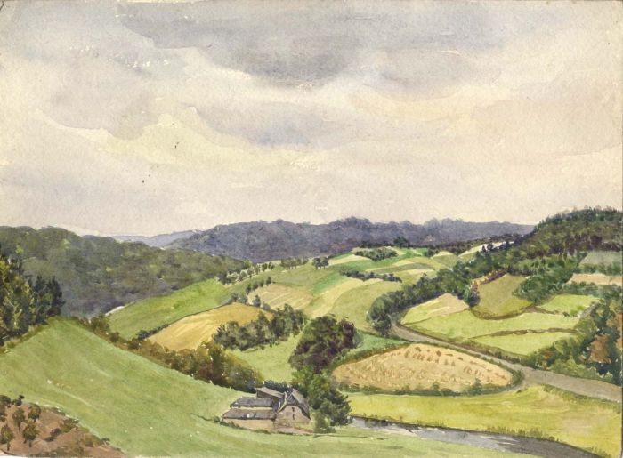 Contemporary Watercolour - Farmed Landscape