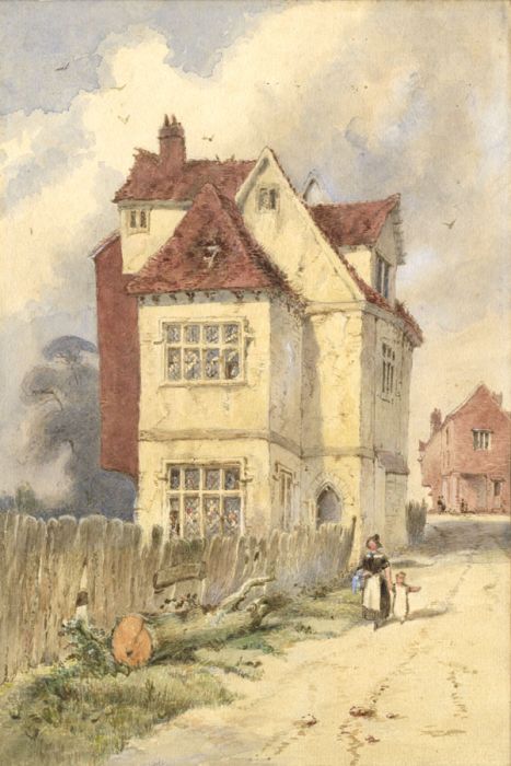 Fine 1817 Watercolour - Bishop Bonner's Palace, Lambeth