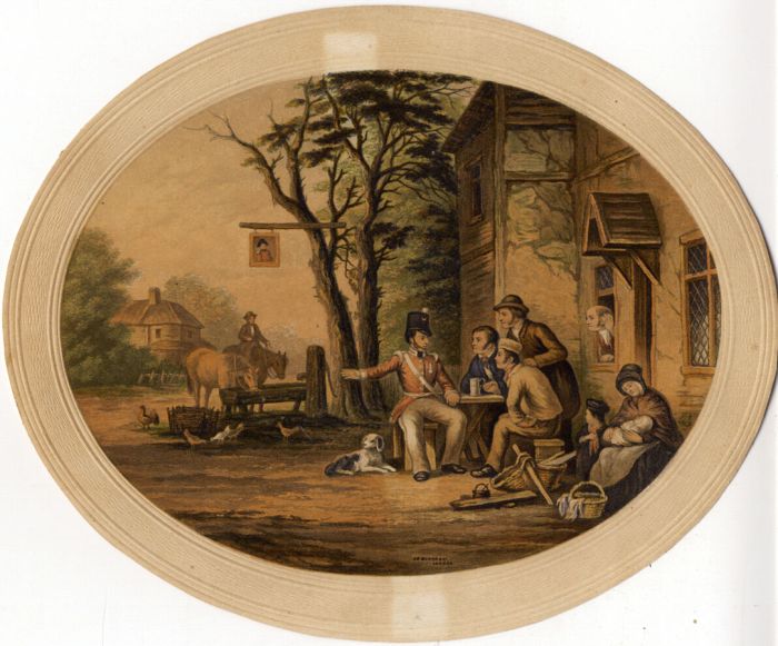 19th Century Lithograph - Ale House Scene