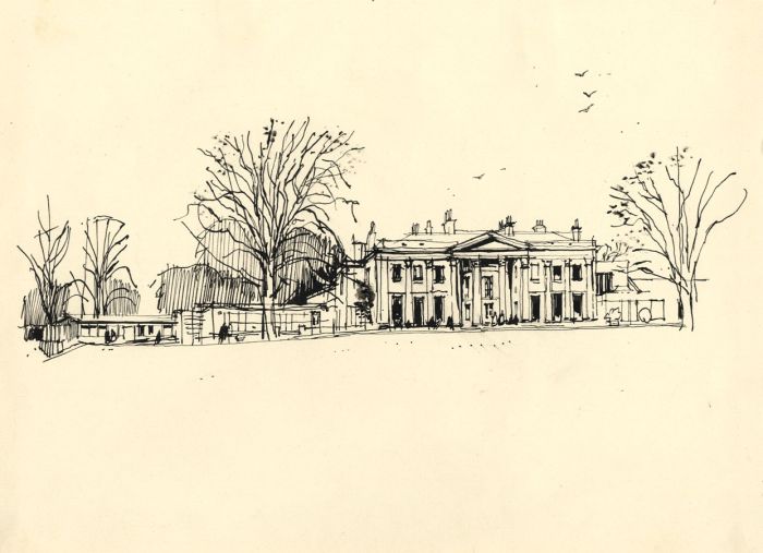 Paul Sharp - Mid 20th Century Pen and Ink Drawing, Country Estate