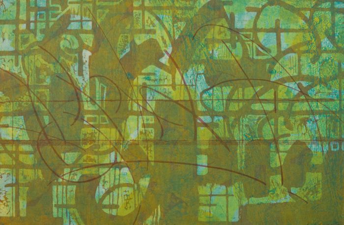 K. Fukunato - Large Abstract 1991 Mixed Media, Londo Op, 7