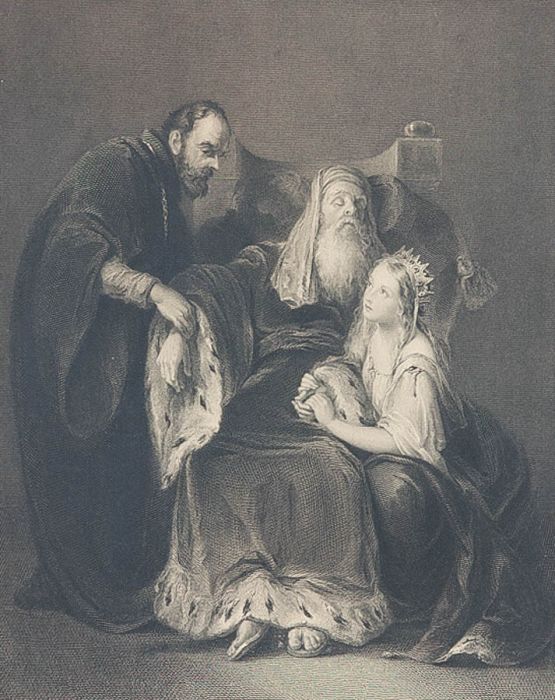Richard Hatfield - 1840 Engraving, Lear and Cordelia