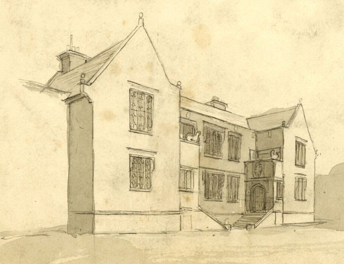 Helmut Petzsch SSA - Mid 20th Century Pen and Ink Drawing, Manor House