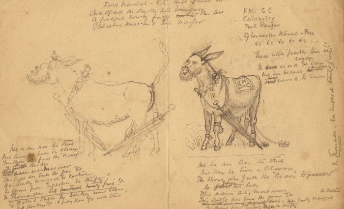 Bosworth W. Harcourt - 19th Century Graphite Drawing, He Is Our Ass 'Tis True