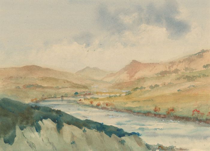 Kenneth Holmes OBE ARCA - Mid 20th Century Watercolour, Landscape with River