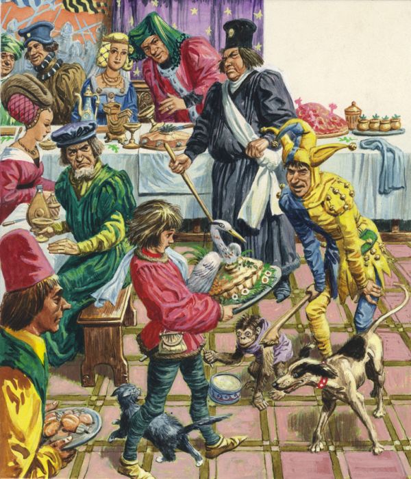 Original 1969 Gouache - Feast - Illustration - Treasure