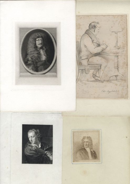 Set of 9 19th Century Etching - Bookplate Portraits