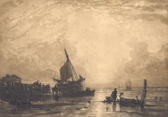 Frank Short - Early 20th Century Etching, The Sands Rhyde