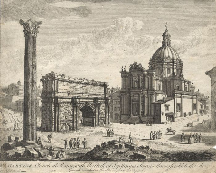 18th Century Etching - St. Martin's Church, Rome