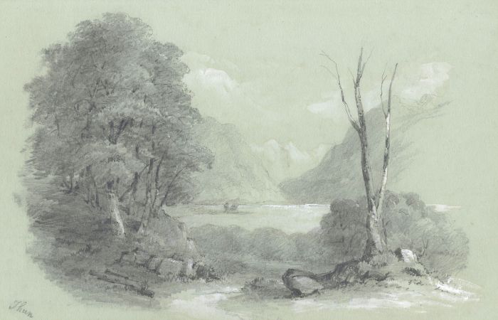 19th Century Graphite Drawing - Thun
