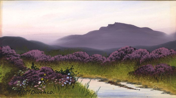 A. McDonald - Early 20th Century Gouache, Highland Scene with Heather