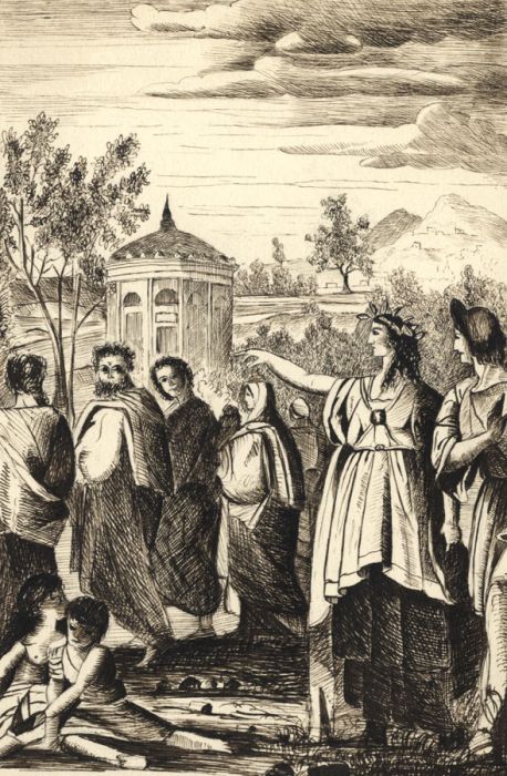 Mid 20th Century Pen and Ink Drawing - Illustration of Roman Scene