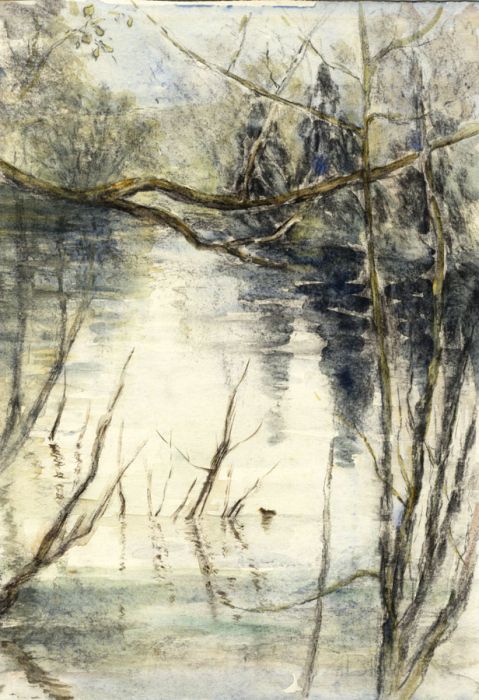 Contemporary Watercolour - Winter Lake