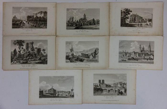 Jean-Jérôme Baugean - Set of 7 Early 19th Century Engravings, Views of France