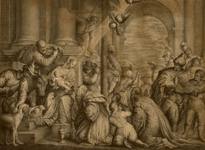 Simon Gribelin - 1712 Engraving, Wise Men Make their Offerings to Christ