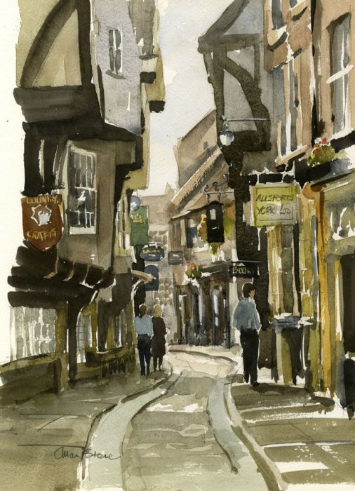 Allan Stone - Contemporary Watercolour, The Shambles, York