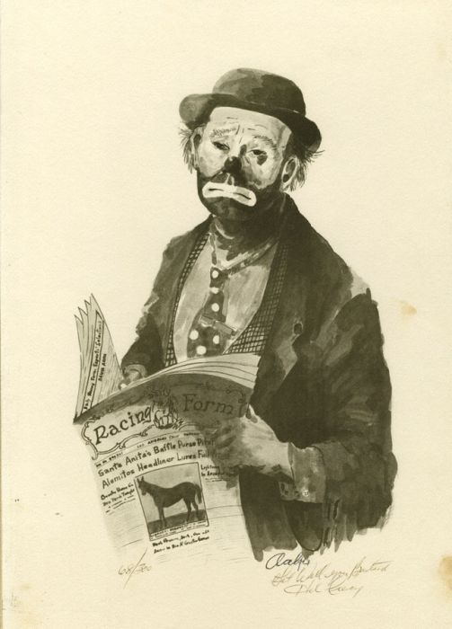 Hal Crecy - Limited Edition Contemporary Digital Print, Clown Reading Paper