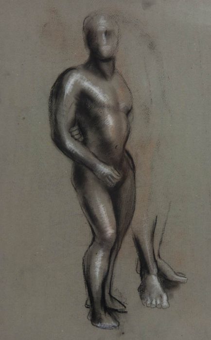 David A. Weeks - Mid 20th Century Charcoal Drawing, Nude Study
