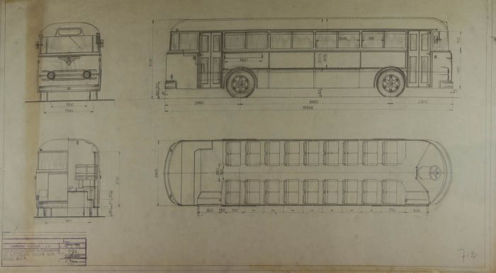 1957 Graphite Drawing - Original Technical Drawing of Alfa Romeo 902 AS Siccar