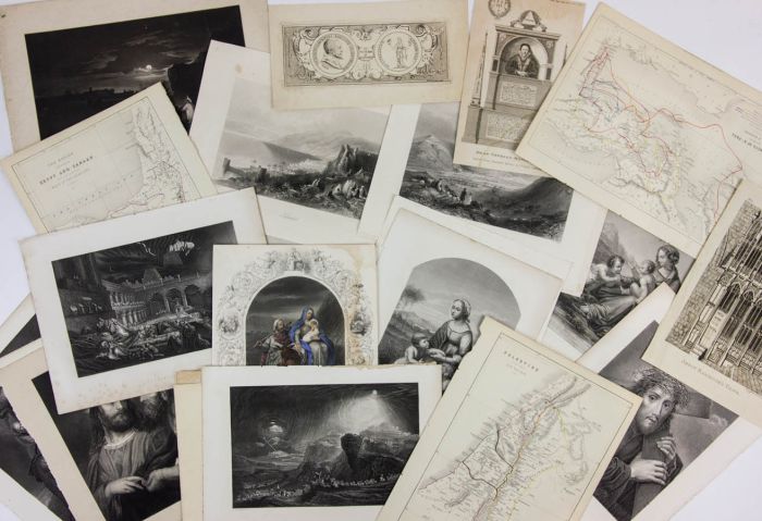 Set of 28 19th Century Engravings and Lithographs - Religious Scenes