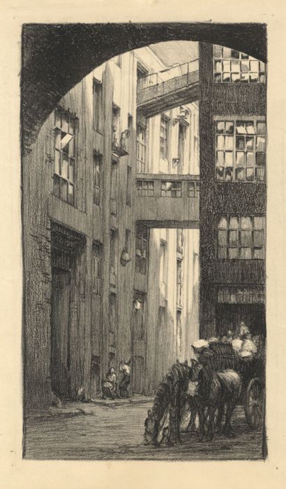 Set of 6 Mid 20th Century Lithographs - Buildings and Other Illustrations