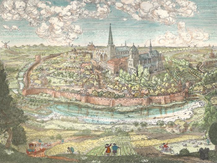 H. Ranor - Mid 20th Century Etching, Gladbach Abbey, Germany