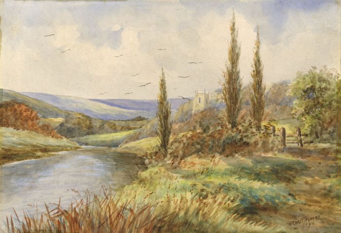 Ernest Potter - 1910 Watercolour, Stratford-Upon-Avon View
