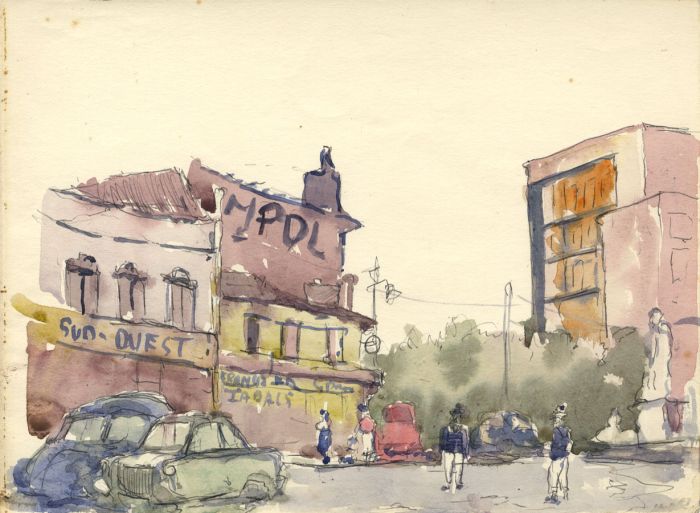 William George Tuck - Mid 20th Century Watercolour, High Street Scene