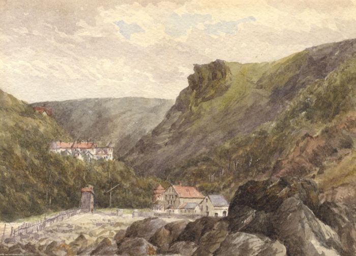 M.S. Russell - 1900 Watercolour, From the Shore, Lynmouth
