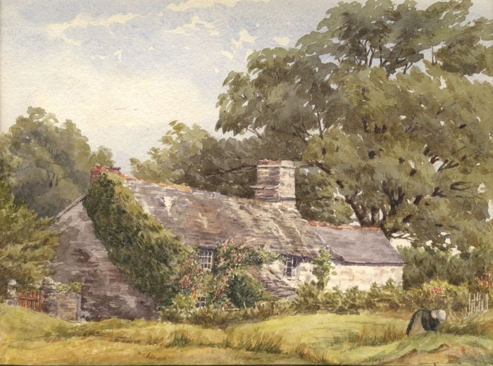 M.S. Russell - 1900 Watercolour, At Parracombe, North Devon