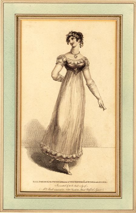 19th Century Engraving - Ball Dress for the Fetes
