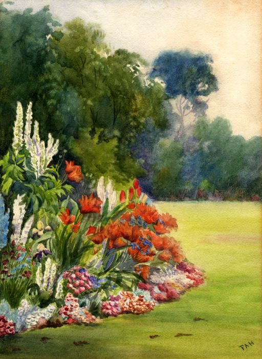 F.A.H. - Early 20th Century Watercolour, Orange Lilies, St. John's College