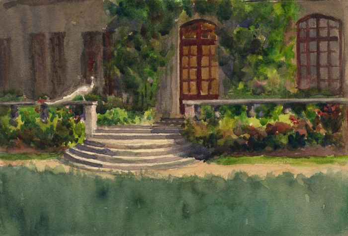 Alexander Brantingham Simpson RI - 1927 Watercolour, Château Garden